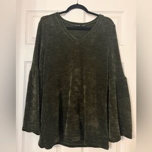 Doe & Rae Forest Green V-Neck Tunic